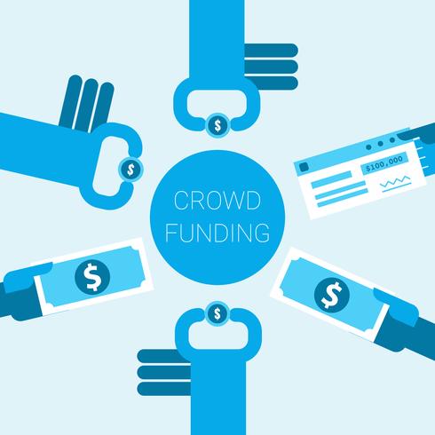 Illustrazione di concetto di crowdfunding vettore