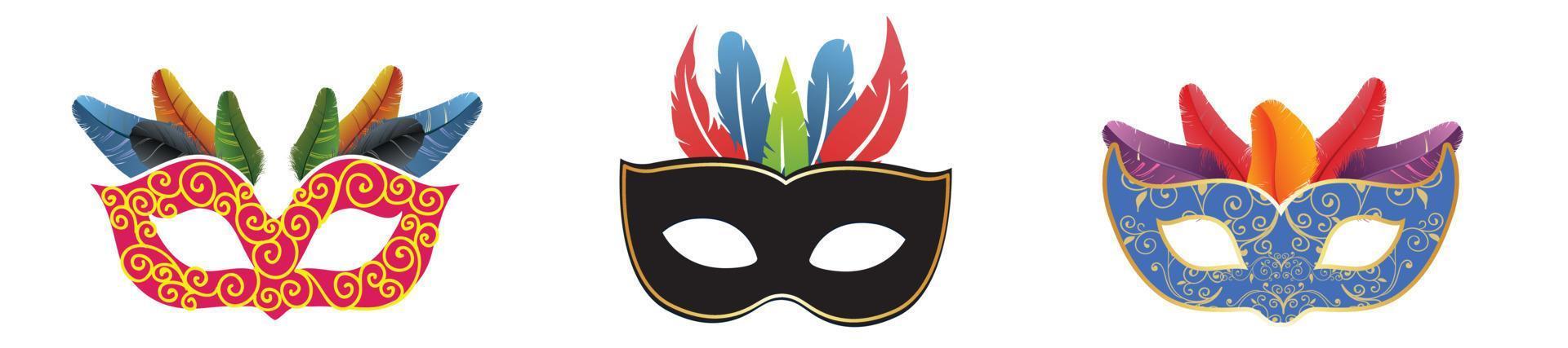 concetto festivo di carnevale felice con la maschera della tromba musicale. maschera di carnevale. illustrazione vettoriale