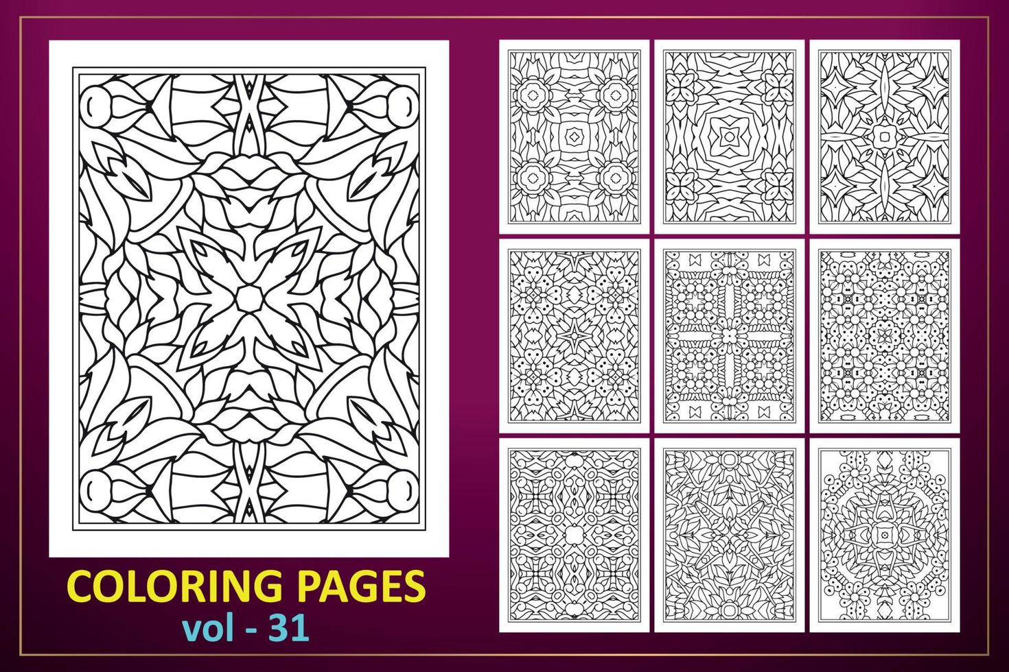 disegno della pagina da colorare mandala kdp. pagina da colorare mandala sfondo. modello di libro da colorare floreale in bianco e nero. vettore