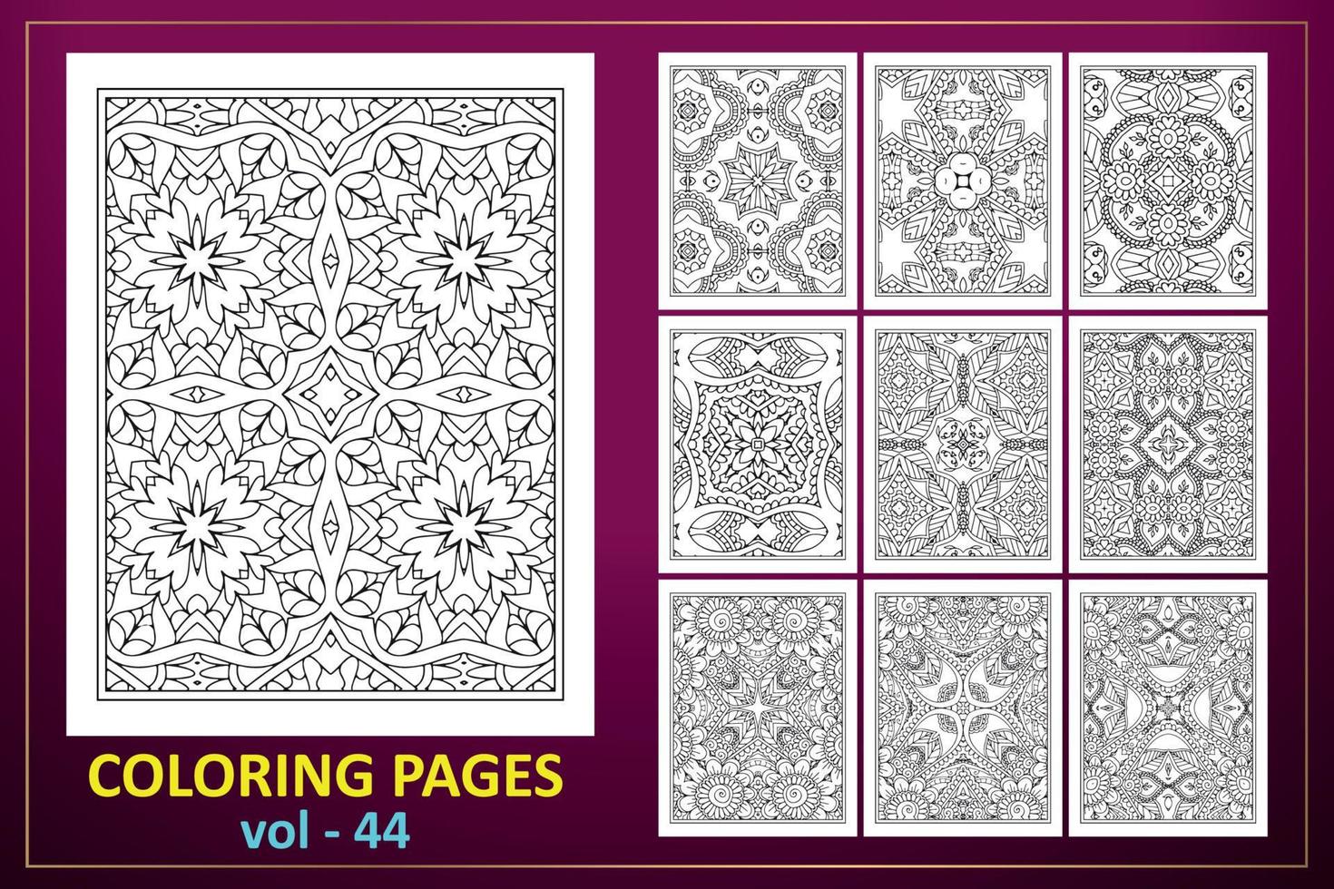 mandala da colorare pagina kdp interior. pagina da colorare mandala sfondo. motivo orientale, illustrazione vettoriale. islam, arabo, indiano, mandala da colorare pagina di sfondo. vettore