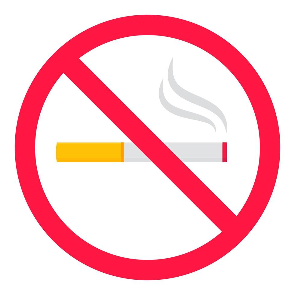 segno di divieto di fumo. icona del segno proibito isolata su sfondo bianco illustrazione vettoriale