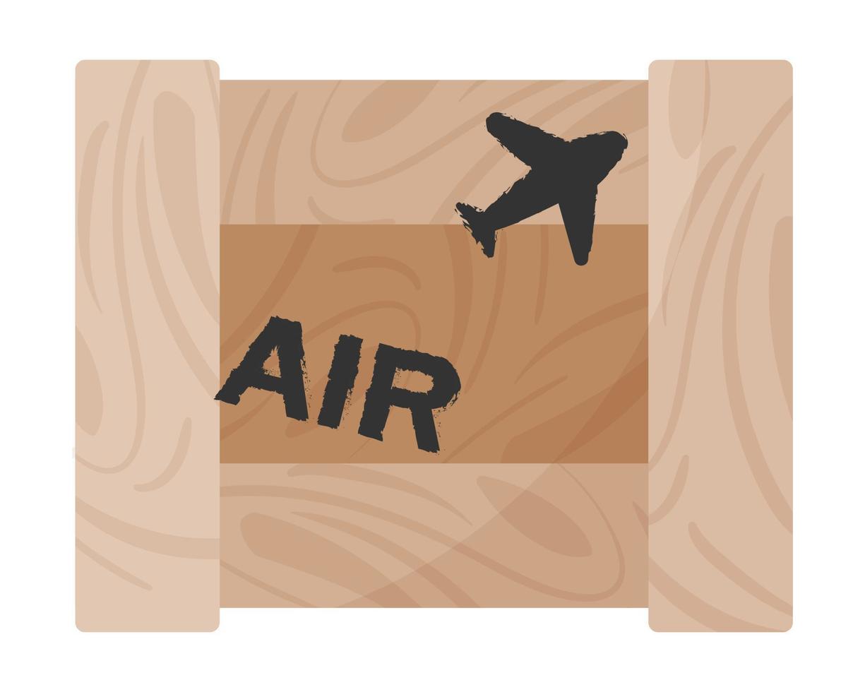 consegna aviotrasportata scatola di legno pacco pacco goccia d'aria. concetto di gioco militare online. vettore