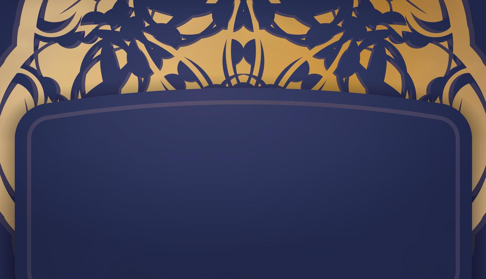 banner blu scuro con motivo oro astratto per il design del logo vettore