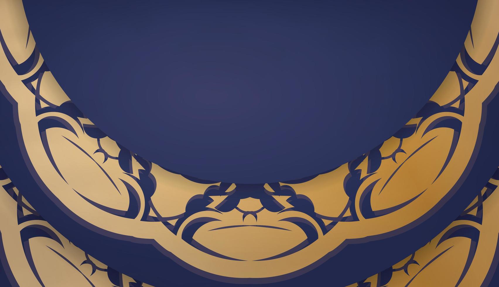 banner blu scuro con motivo oro antico e spazio per il tuo logo vettore