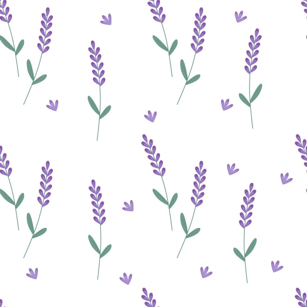 modello senza cuciture lavanda con fiori. illustrazione vettoriale isolata. per il design, la stampa su carta o tessuto