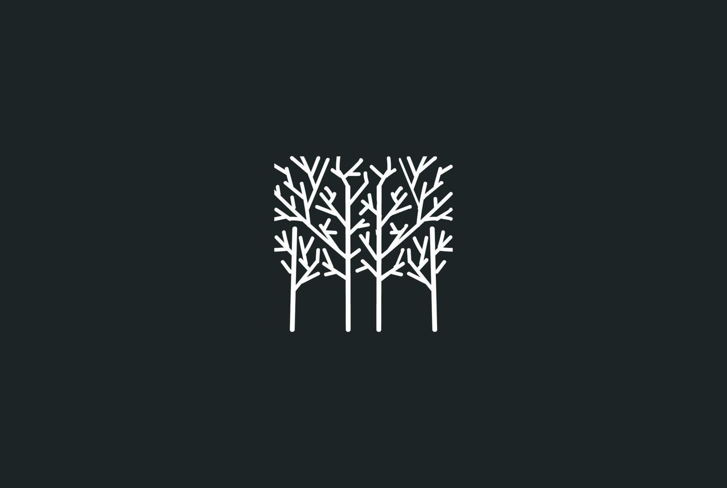 foresta di alberi di piante geometriche minimaliste semplici per il vettore di progettazione di logo dell'ambiente del parco giardino