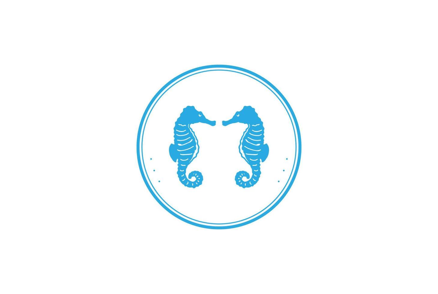 timbro etichetta emblema distintivo cavalluccio marino vintage retrò per vettore di design del logo del prodotto ittico