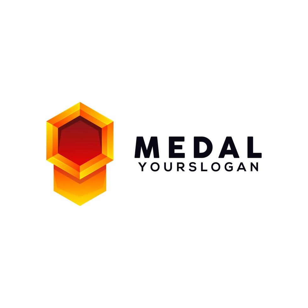 modello di progettazione logo colorato medaglia vettore