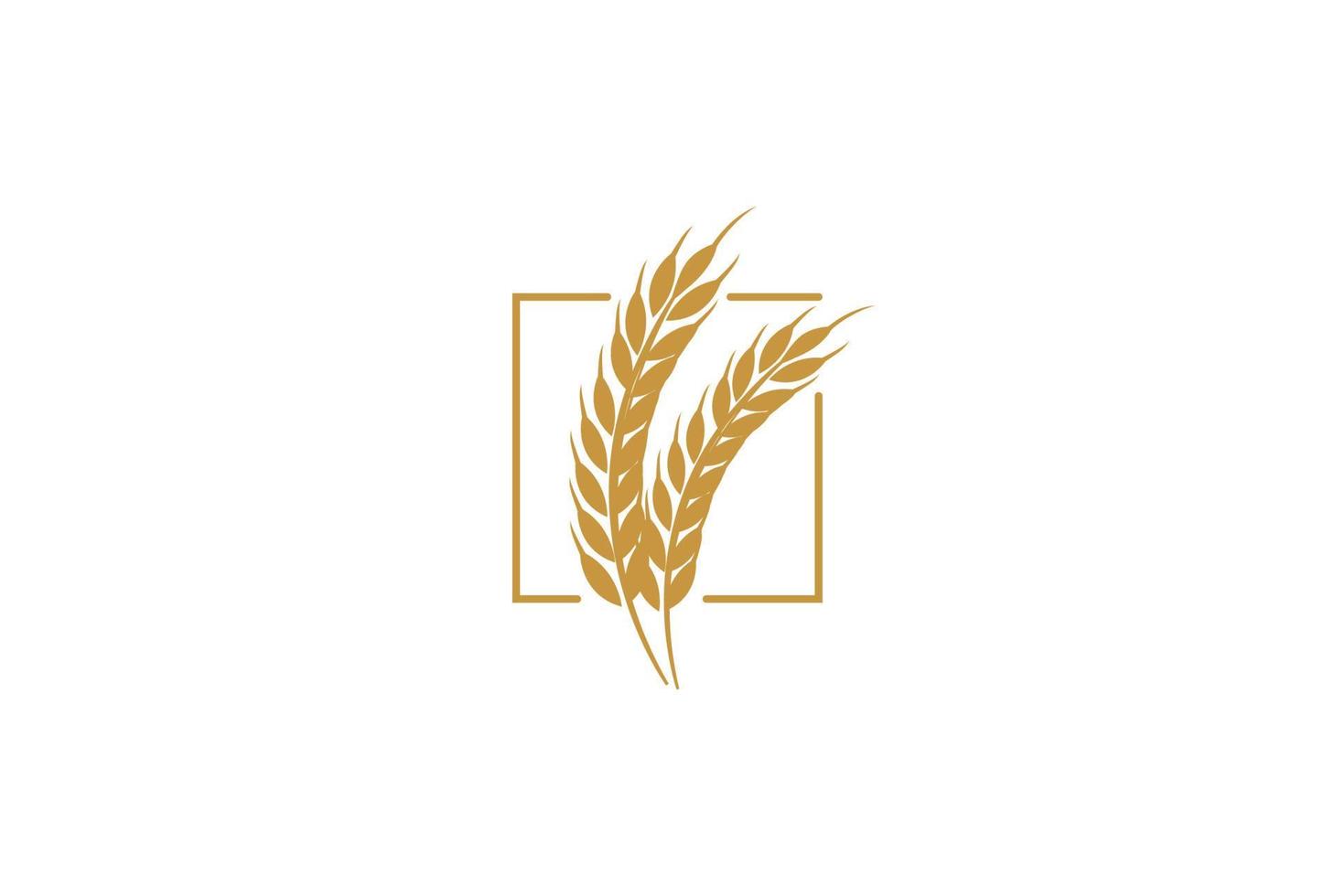 riso a chicco di grano semplice e minimalista per il design del logo di prodotti da forno vettore
