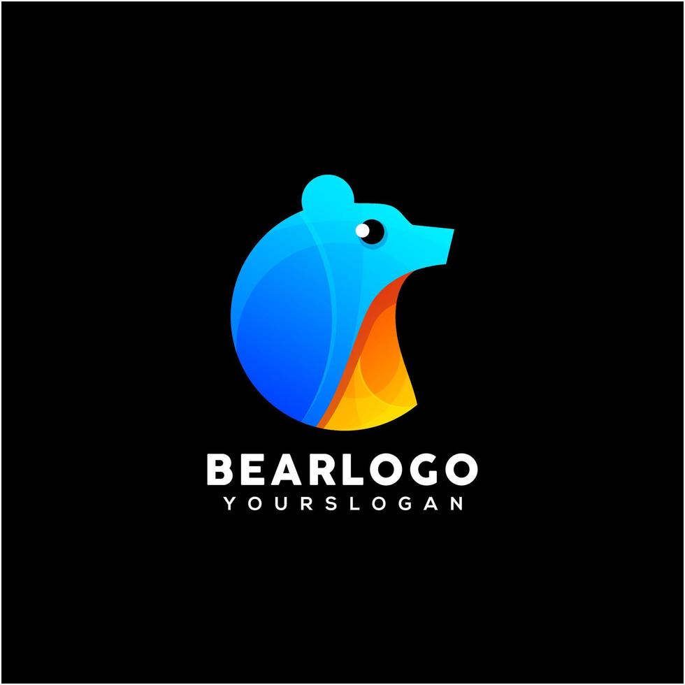 vettore di progettazione di logo colorato orso creativo