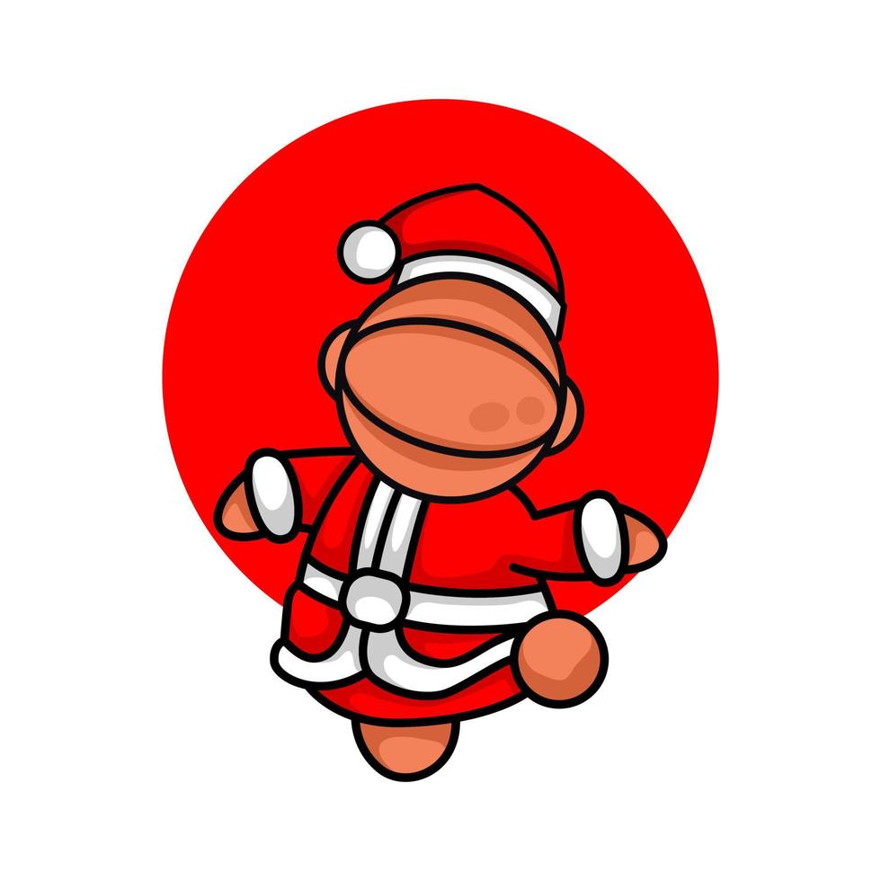 carino astronauta illustrazione che indossa il costume di babbo natale vettore