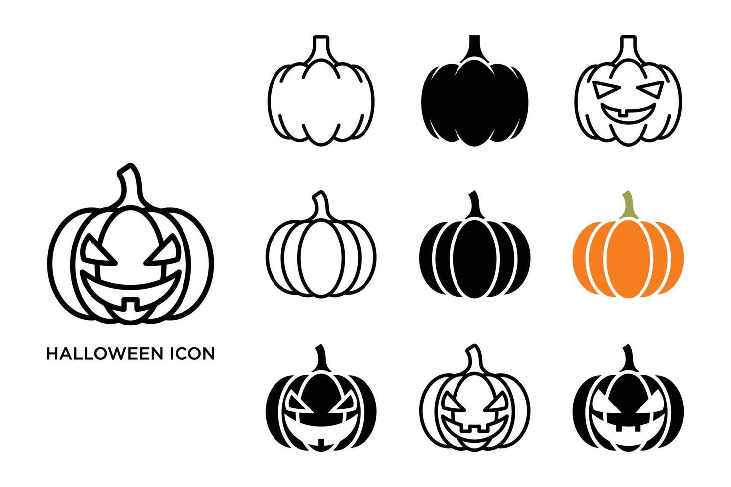 Halloween icon set modello di disegno vettoriale su sfondo bianco