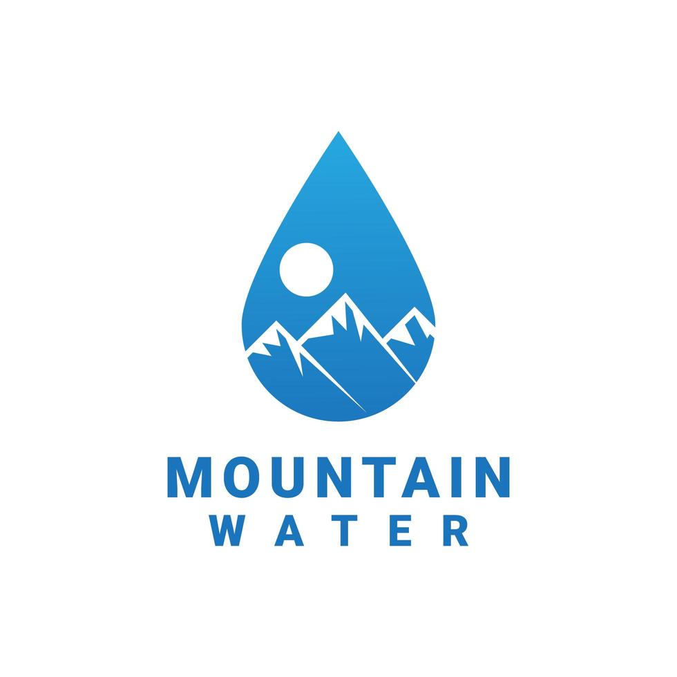 design del logo dell'acqua di montagna vettore