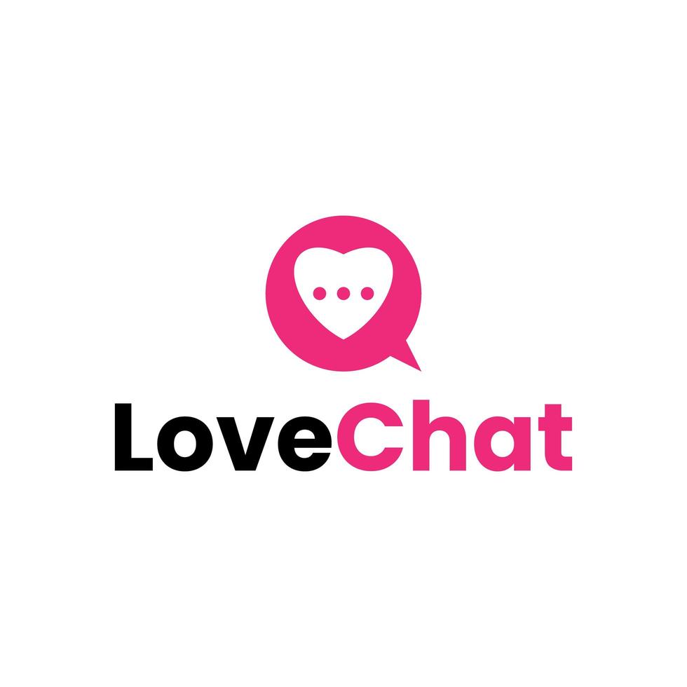 chat d'amore o design del logo di conversazione d'amore vettore