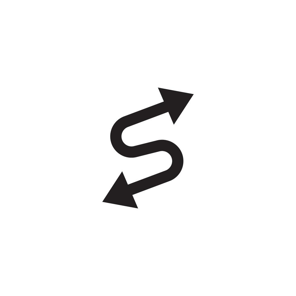 disegno di marchio di vettore della freccia della lettera s