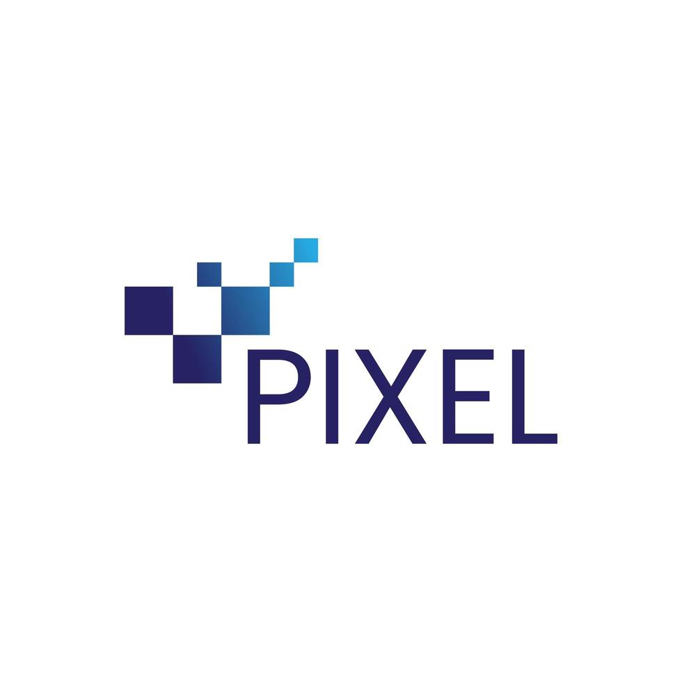 design del logo pixel semplice e moderno vettore
