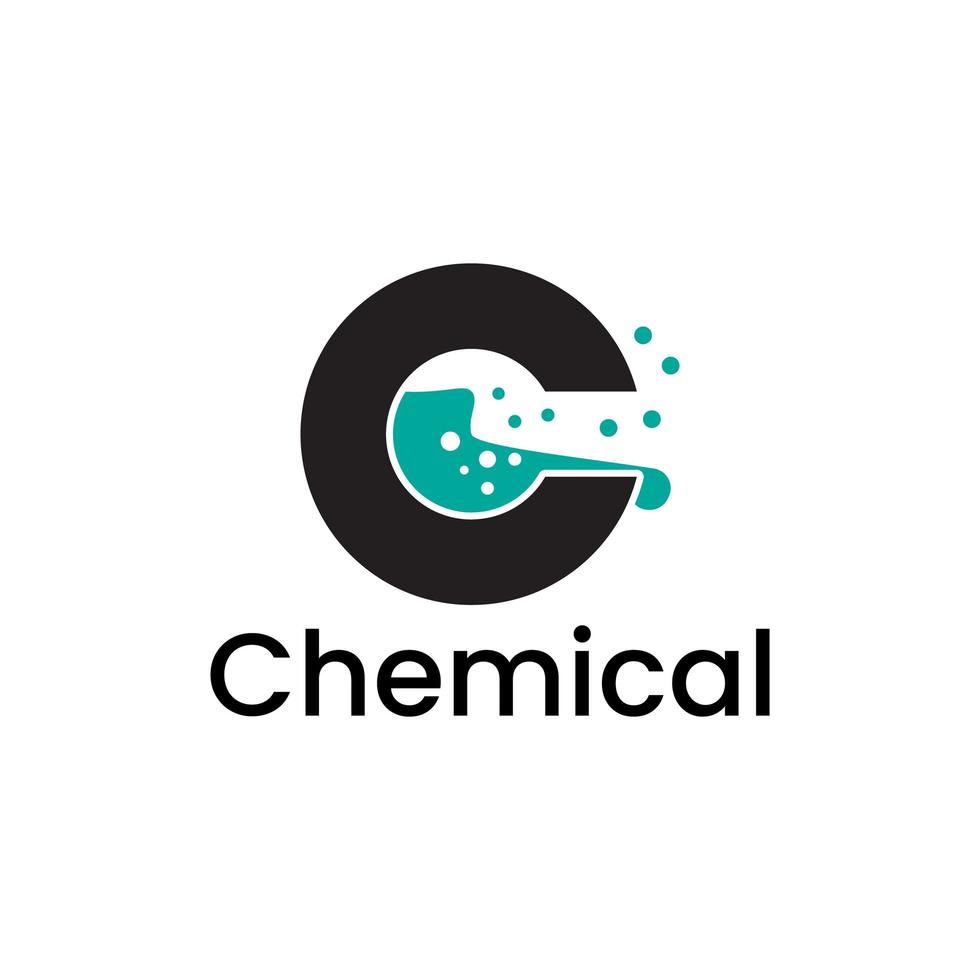 design del logo chimico della lettera c vettore