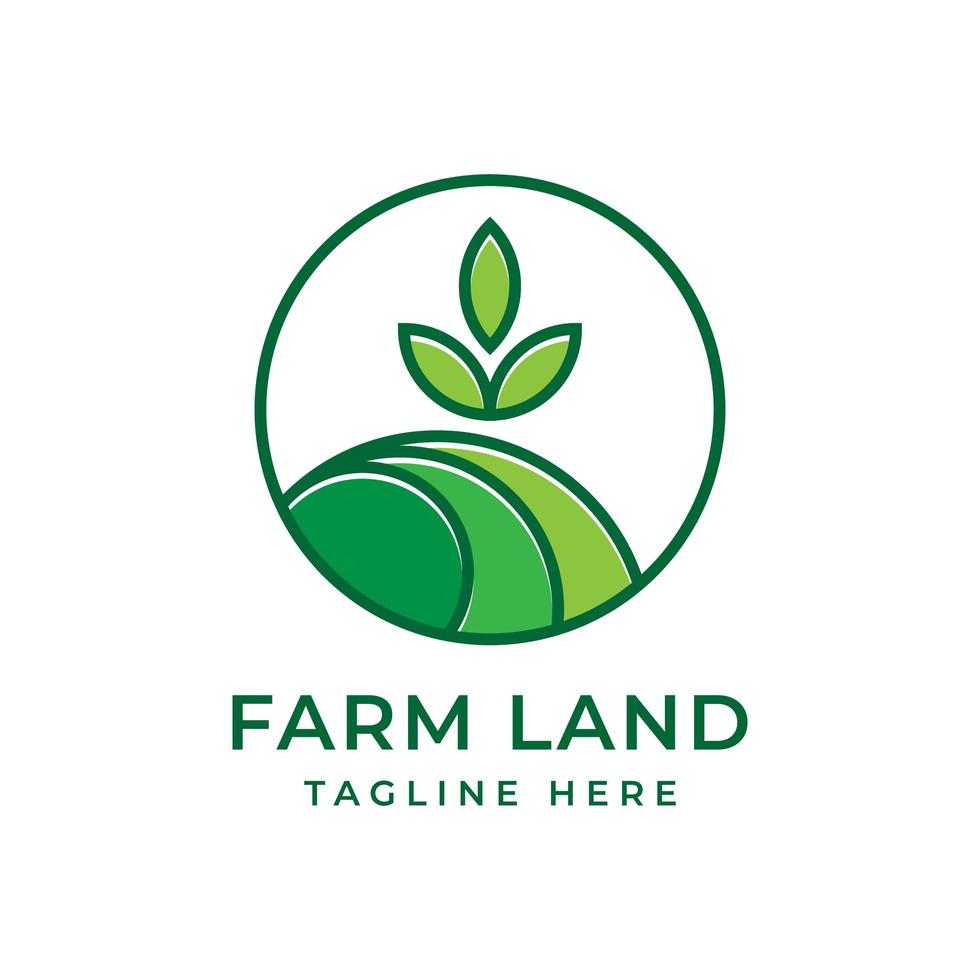 disegno del logo dell'emblema del campo agricolo vettore