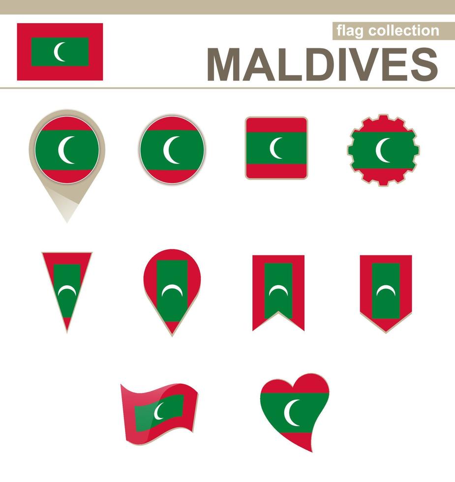 collezione di bandiere delle maldive vettore