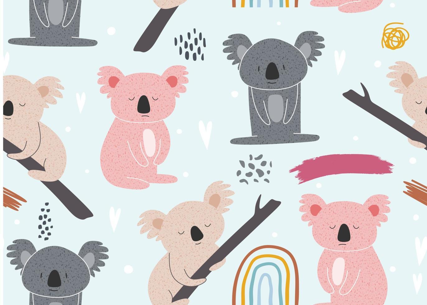 set di koala dei cartoni animati. illustrazione vettoriale