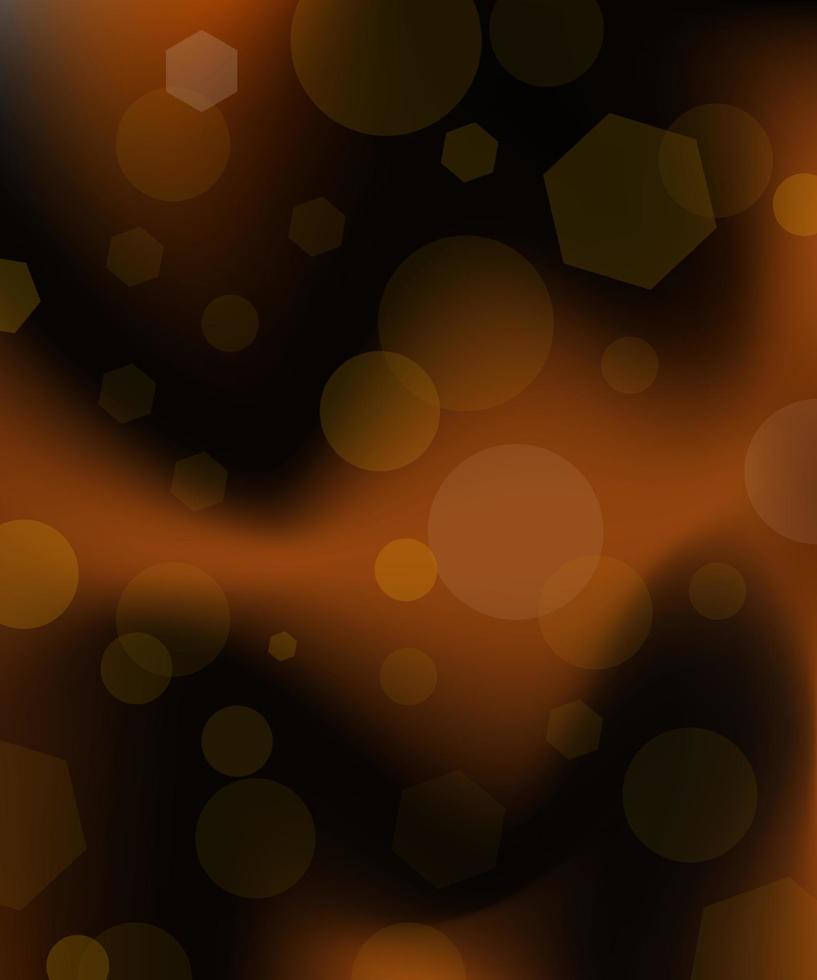 astratto sfocatura bokeh sfondo marrone scuro carta da parati party design glitter sfocato forme geometriche luce morbida ondulato texture oro illustrazione vettore