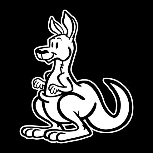 Illustrazione animale del fumetto del canguro vettore