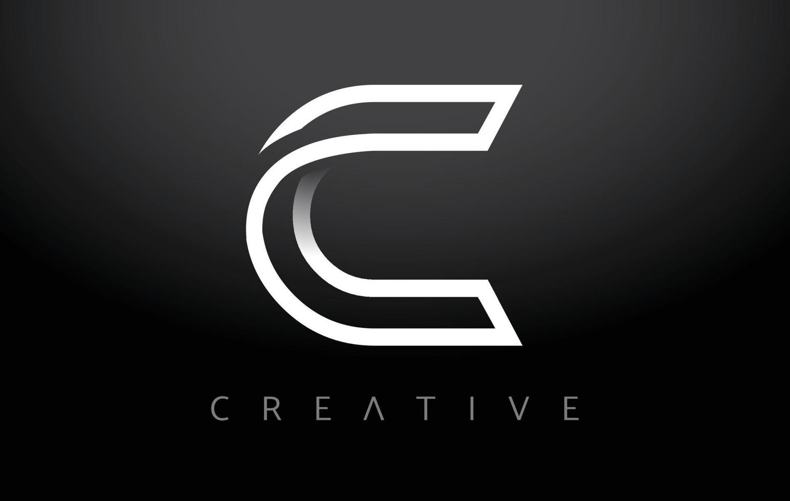 c logo lettera icona monogramma. design della lettera c con monogramma a linea bianca e look creativo moderno e minimalista vettore