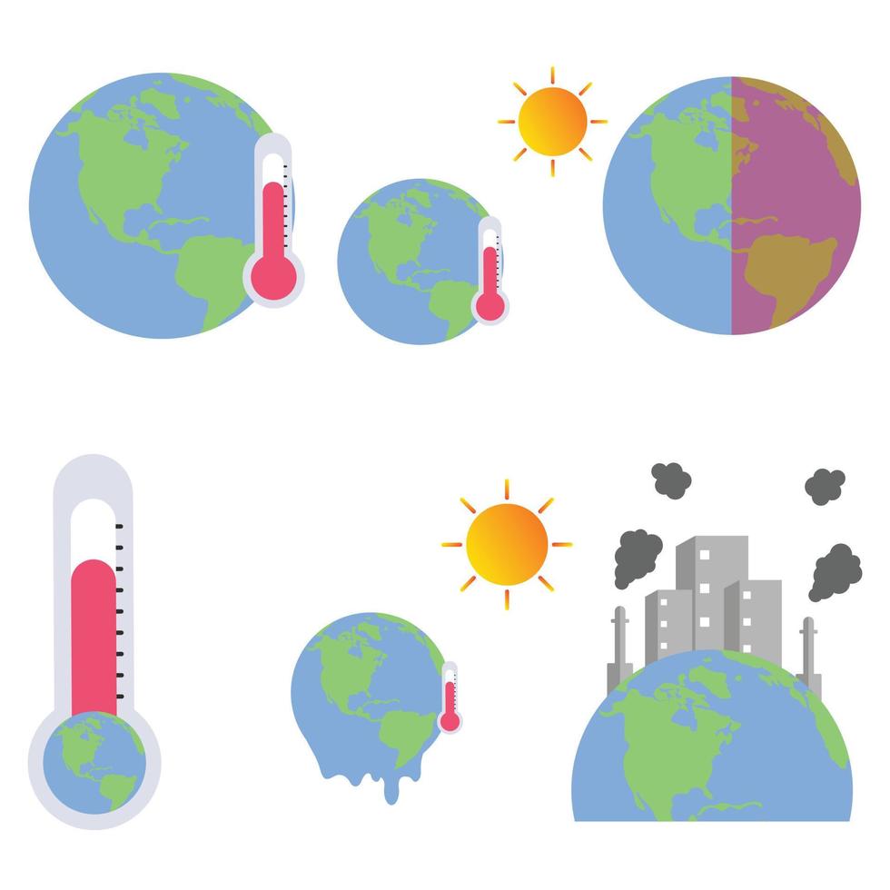 illustrazione dell'effetto del riscaldamento globale. vettore