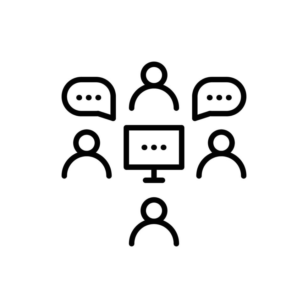 icona della bolla della chat di gruppo di comunicazione aziendale vettore