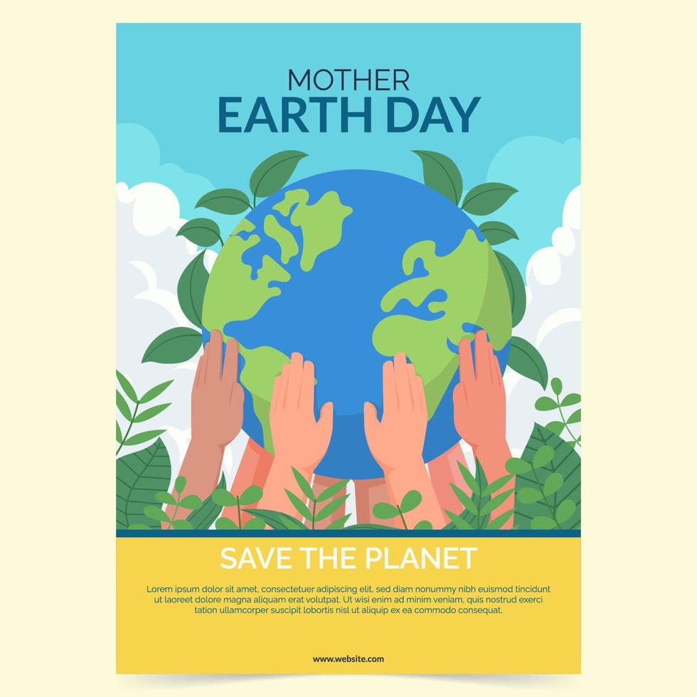 poster della giornata della madre terra vettore