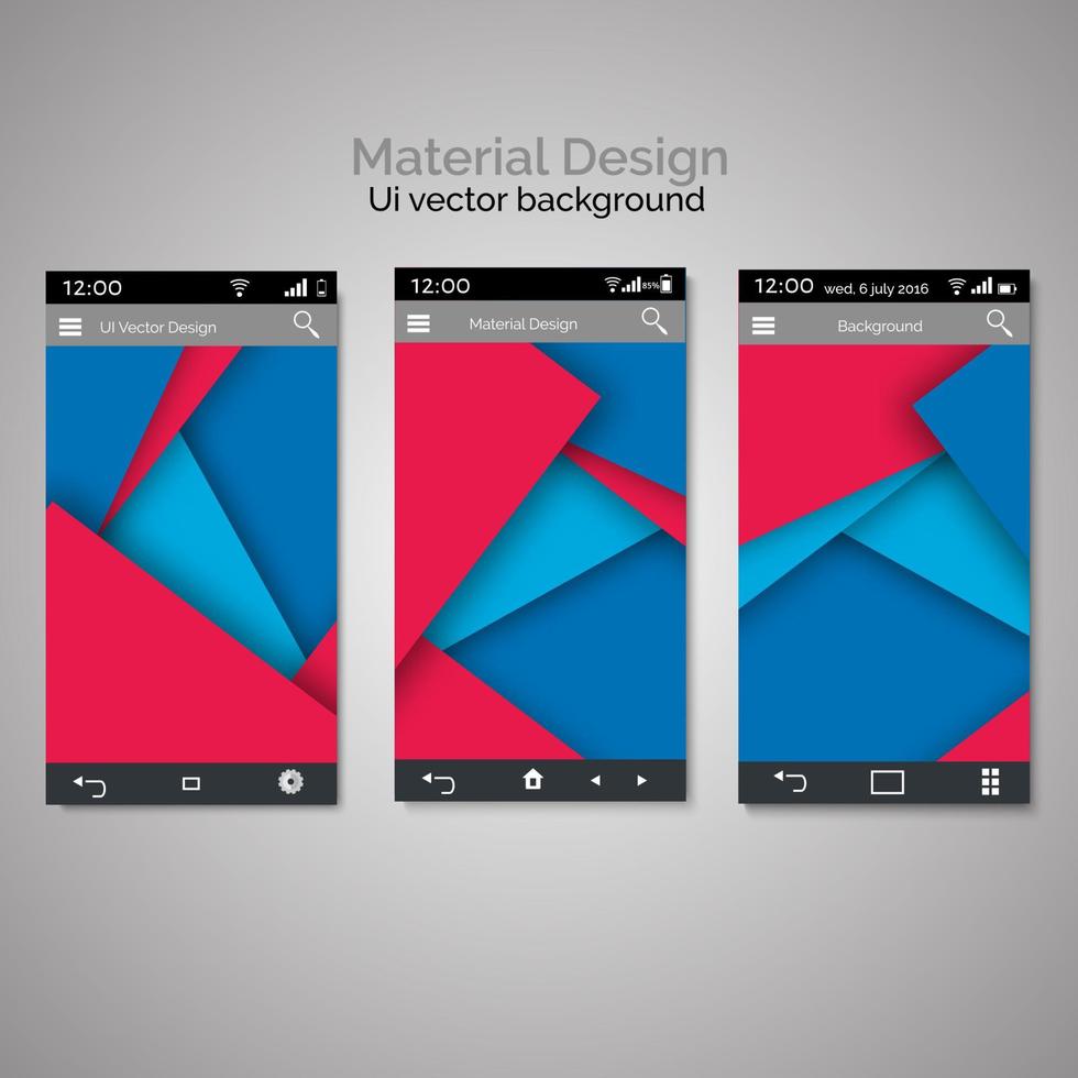 set di sfondo di progettazione materiale dell'interfaccia utente vettore