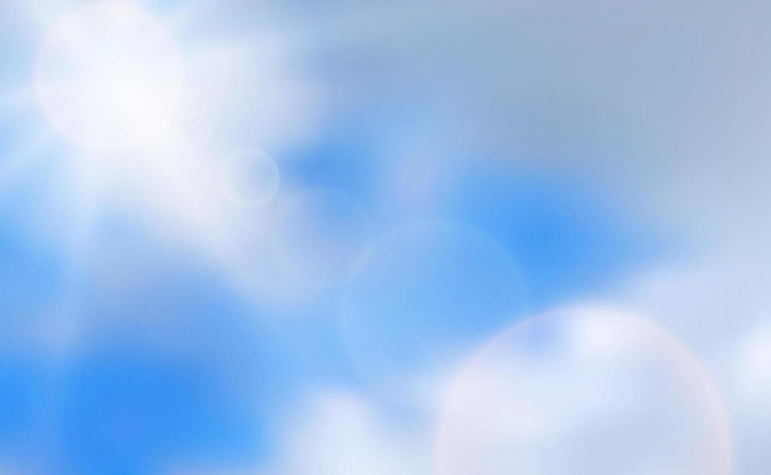 sole splendente astratto con nuvole e riflesso lente in un blu vettore