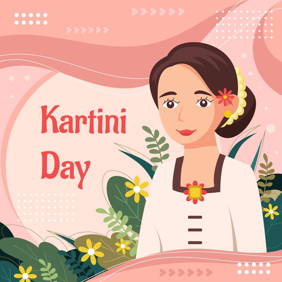 sfondo del giorno kartini vettore