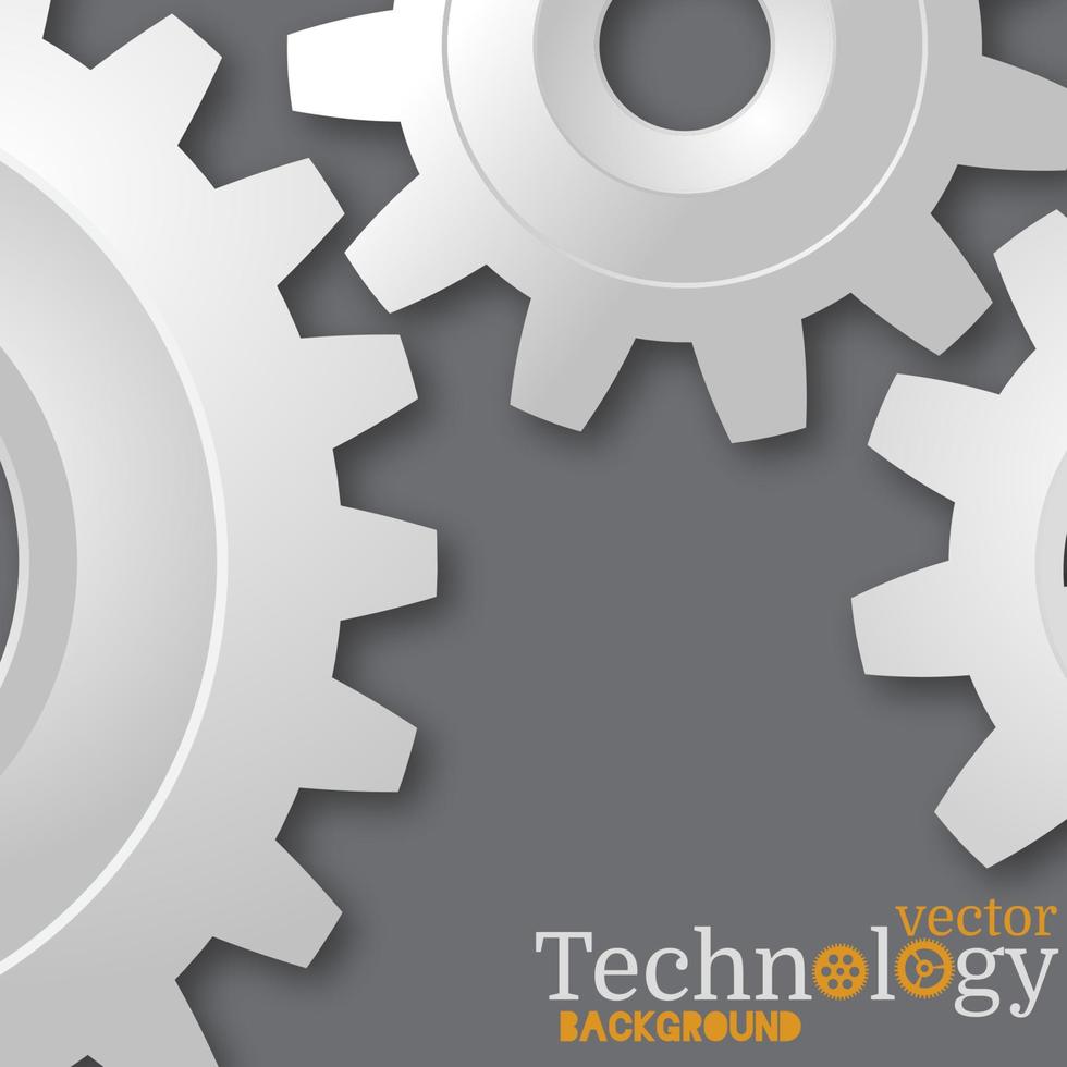 ingranaggi 3d bianchi su sfondo grigio. modello di infografica vettore