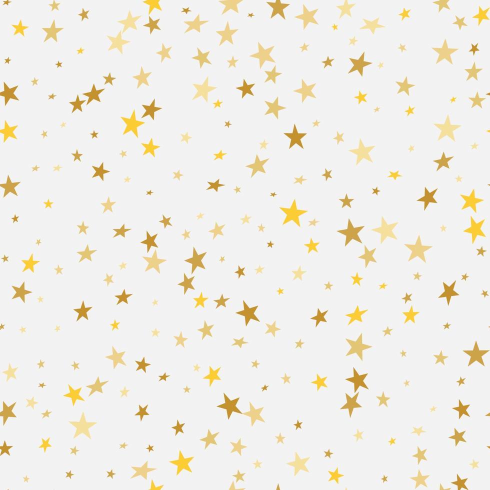 modello senza cuciture moderno bianco astratto con stelle dorate. vettore