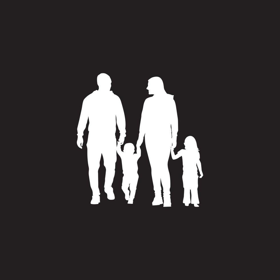 vettore di progettazione del logo aziendale silhoutte di famiglia