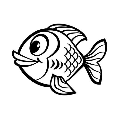 Icona di vettore del fumetto del pesce rosso