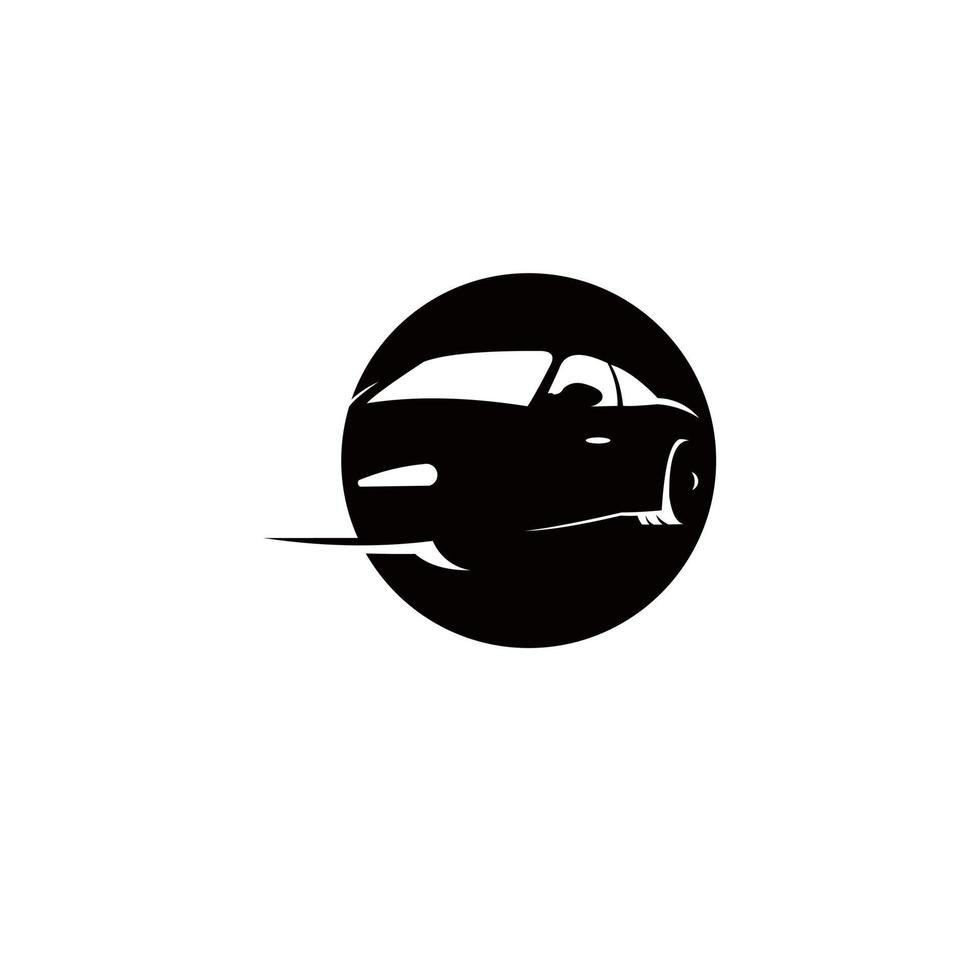 silhouette di illustrazione nera del cerchio semplice del logo dell'automobile automobilistica vettore