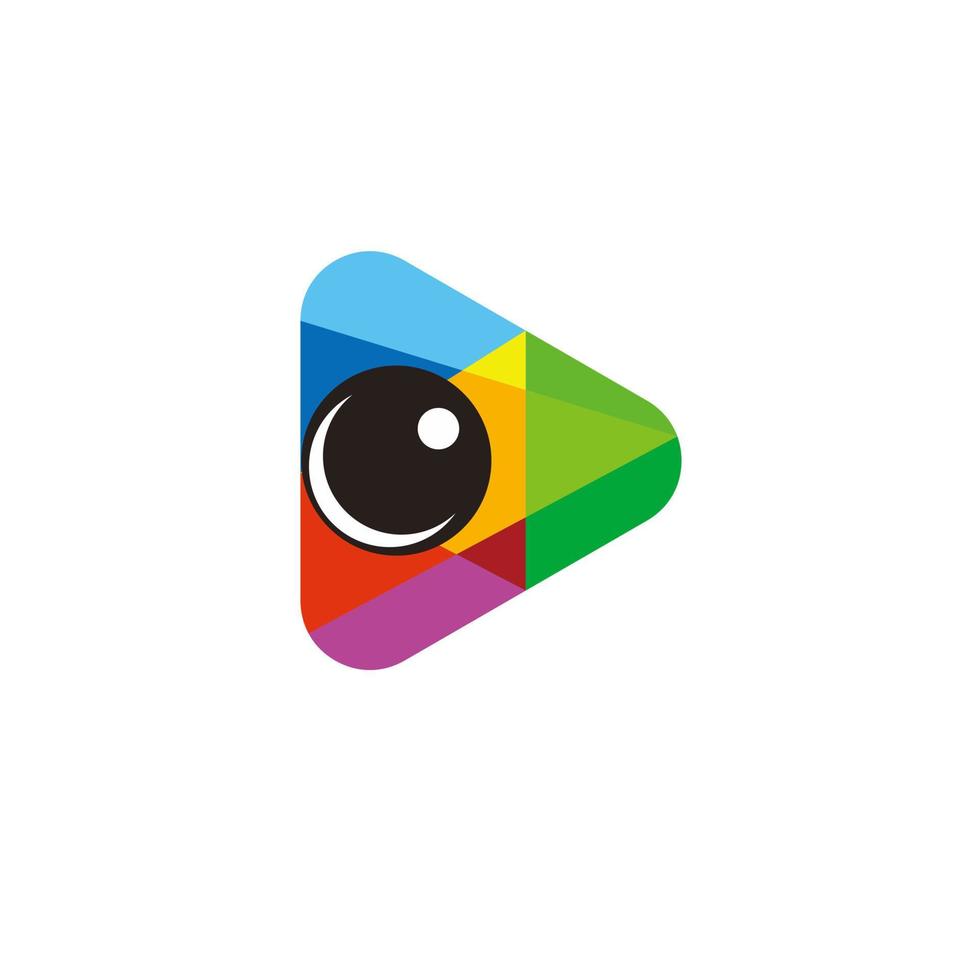 design del logo del settore produzione di video e fotografie colorate vettore