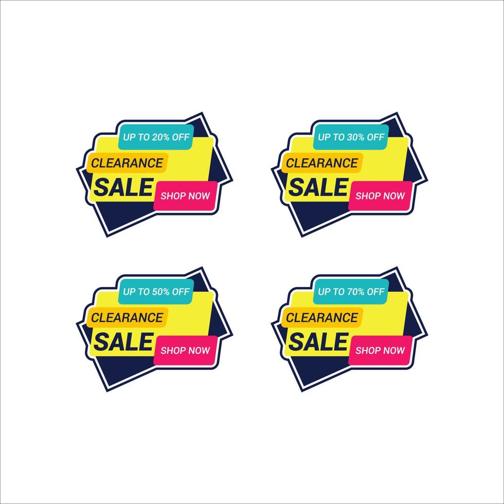 modello di set di raccolta badge sconto vettore