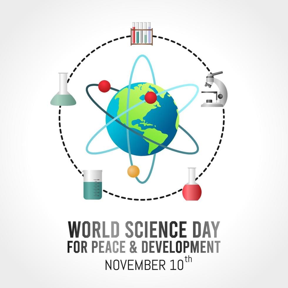 illustrazione vettoriale della giornata mondiale della scienza