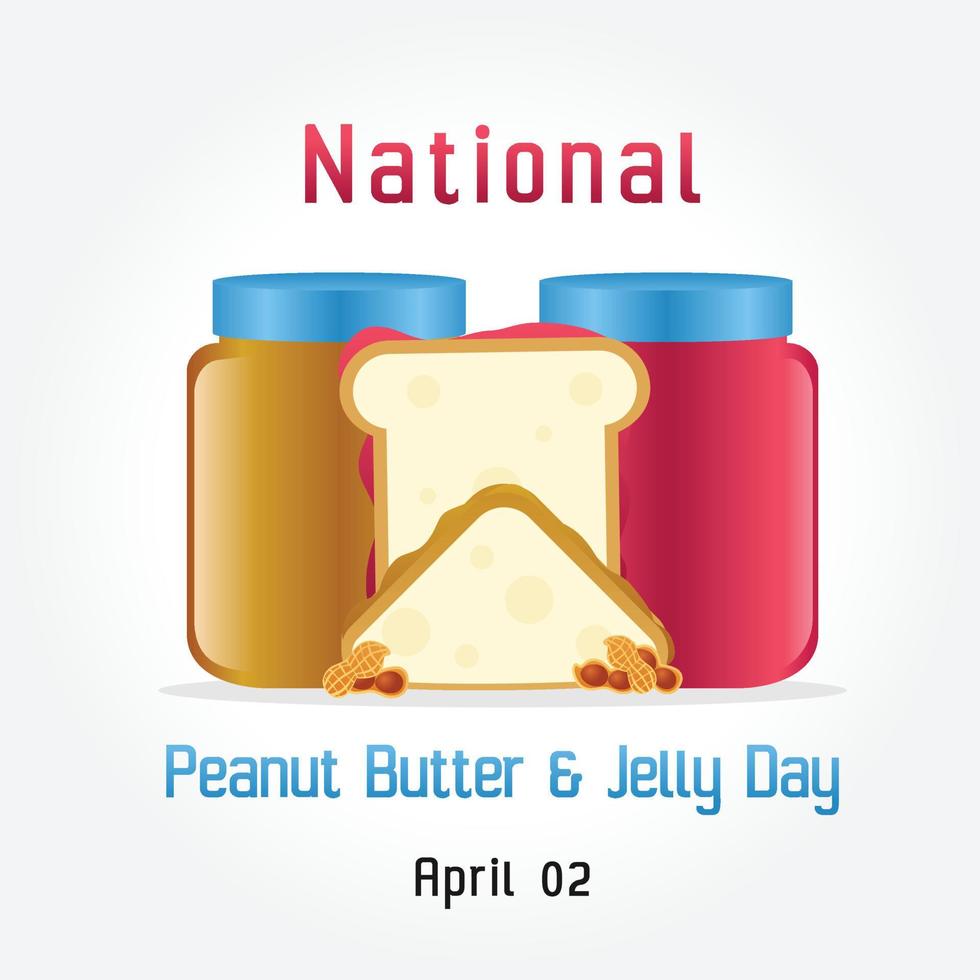 illustrazione vettoriale del giorno nazionale delle arachidi e delle gelatine
