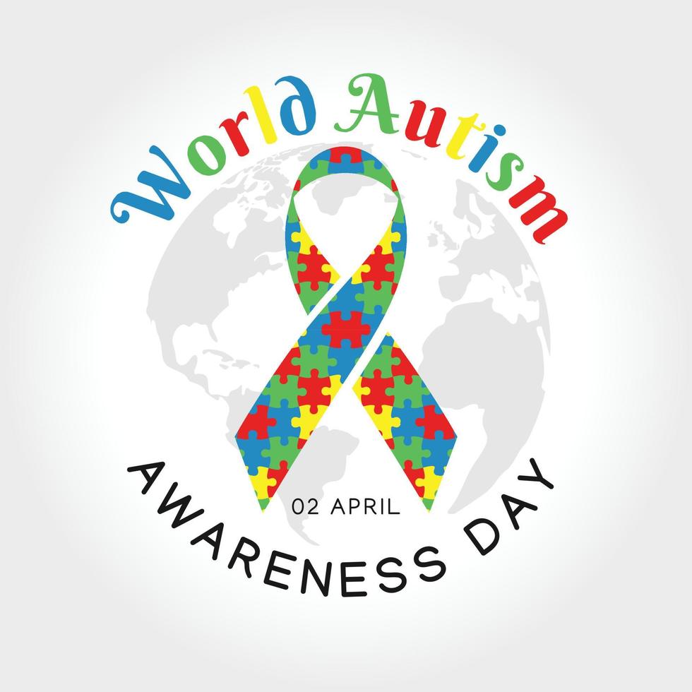illustrazione vettoriale della giornata mondiale della consapevolezza dell'autismo