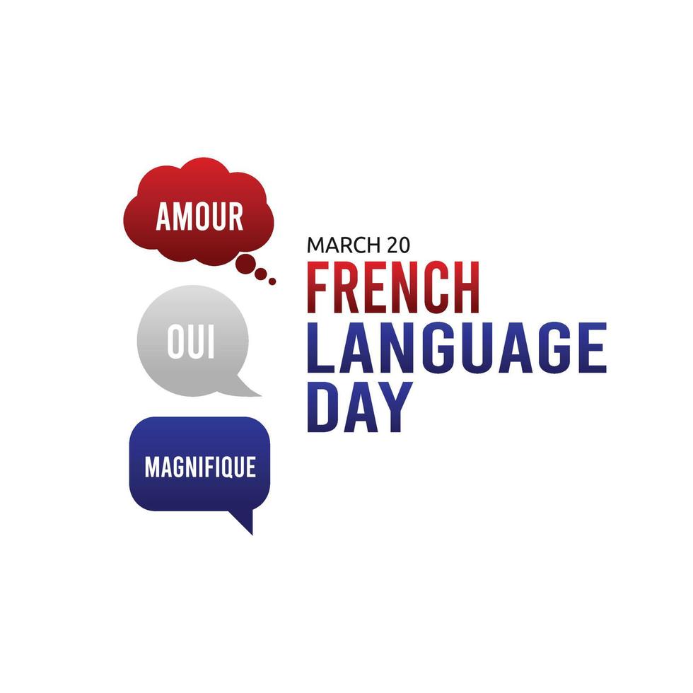 illustrazione vettoriale del giorno della lingua francese