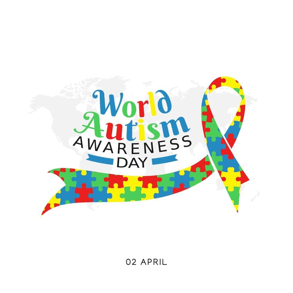 illustrazione vettoriale della giornata mondiale della consapevolezza dell'autismo