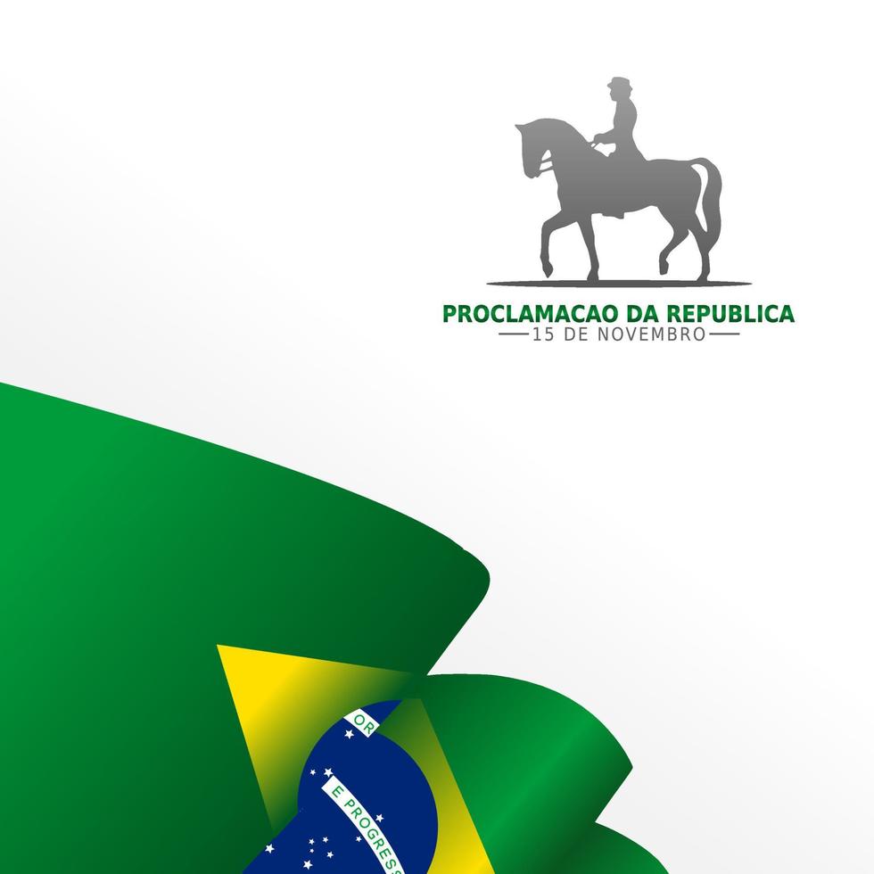 illustrazione vettoriale della proclamazione della repubblica. traduzione festa nazionale del brasile