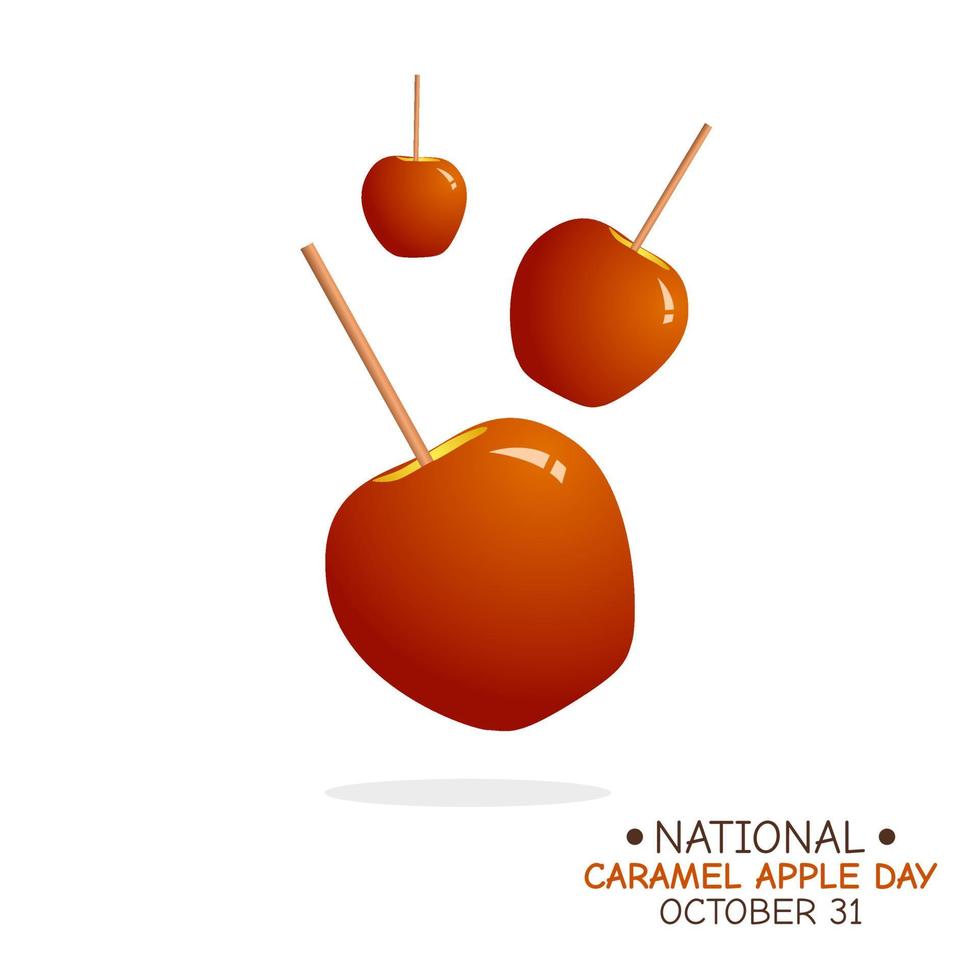 illustrazione vettoriale del giorno della mela al caramello nazionale