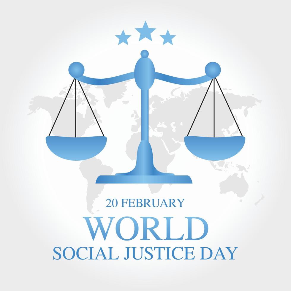 illustrazione vettoriale della giornata mondiale della giustizia sociale