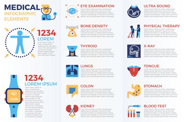 Elementi di infografica medica vettore