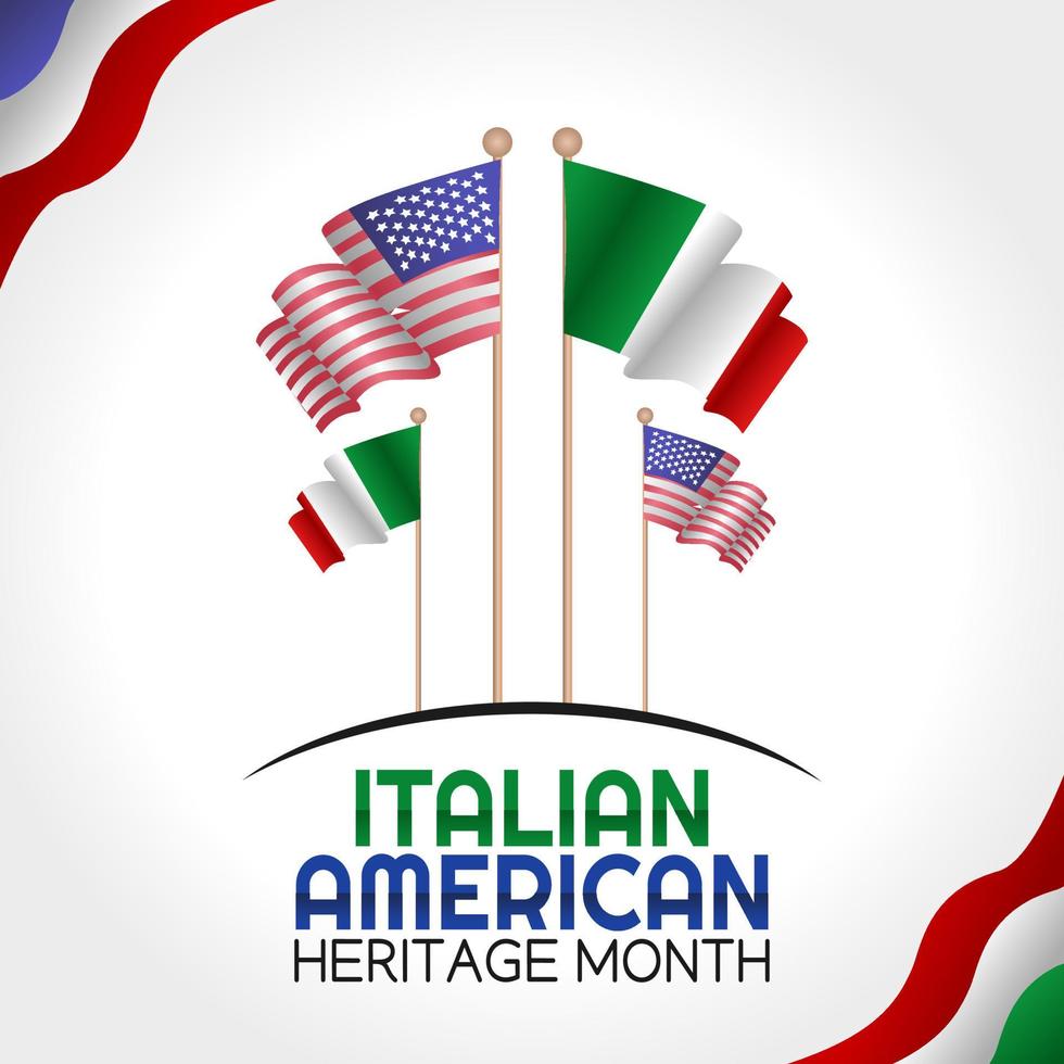 italia - illustrazione vettoriale del mese del patrimonio americano